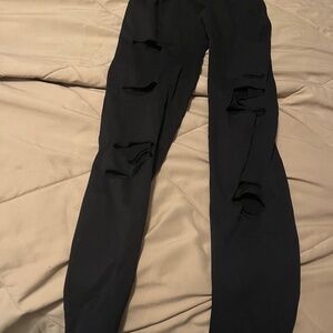 leggings with cut outs distressed